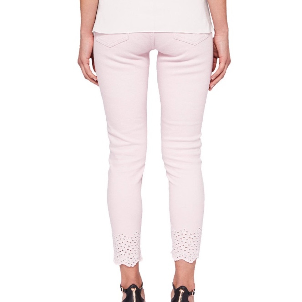 Ted Baker London Massiee Pastel Pink Eyelet Embroidered Skinny Jeans - Picture 5 of 16